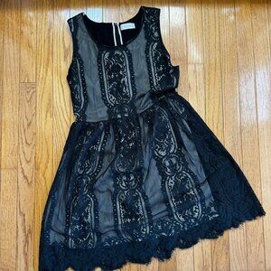 Black and Nude Lace Dress – Altar’d State – Size M – Illusion Lace Overlay